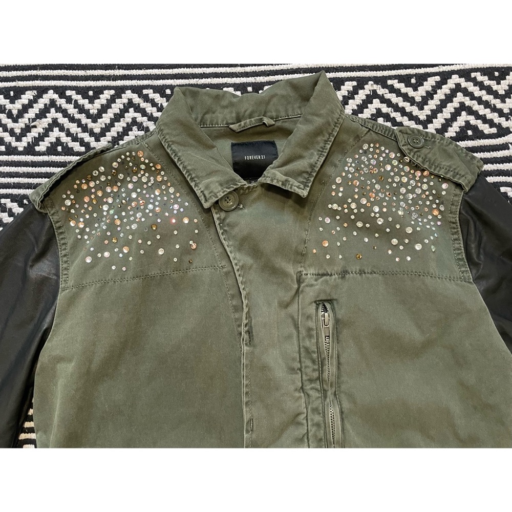 Forever 21 Military Style Rhinestone Utility Jacket - Picture 5 of 15